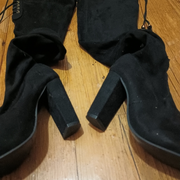 Truffle collection suede thigh high boots - Picture 5 of 6